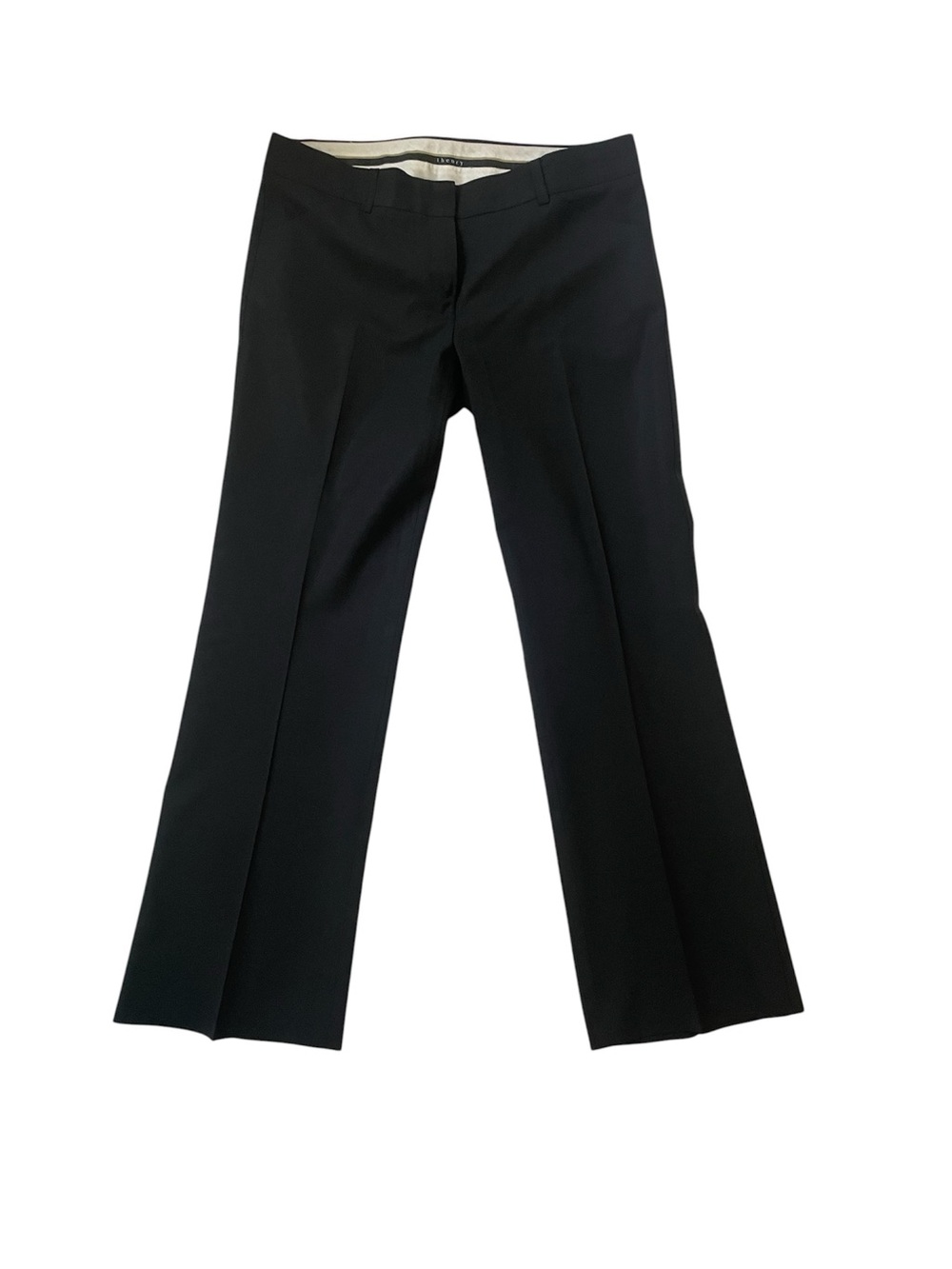 Theory black career style low rise pants wool blend size 8